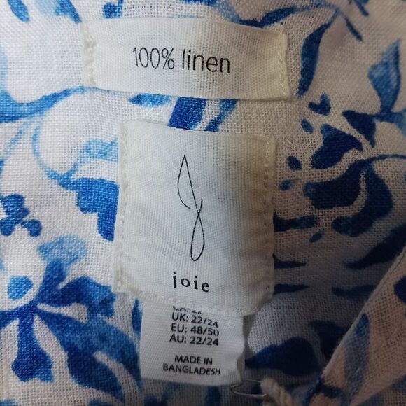 Joie 100% Linen Button Down Women's Top Size 2X - Picture 6 of 13